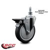 Service Caster 5 Inch Thermoplastic Rubber 12 Inch Threaded Stem Caster with Brake SCC-TS20S514-TPRB-PLB-121315